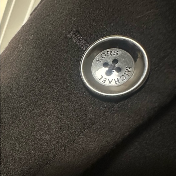 Michael Kors Wool Blend Notch Lapel Button Front Peacoat - Picture 6 of 6